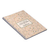 Carnet Coton vert mignon et rose illustré Botanical (Côté Droit)