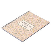 Carnet Coton vert mignon et rose illustré Botanical (Côté gauche)