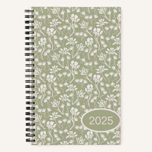Carnet Cottage Floral Sage Green (Recto)