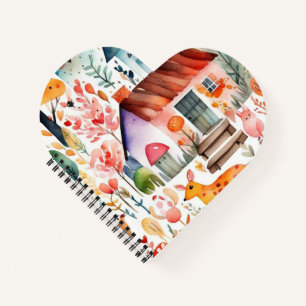 Carnet Cottage noyau floral de campagne animaux maisons