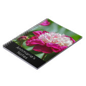 Carnet Cottage rose Peony Garden Fleur avec texte (Côté gauche)