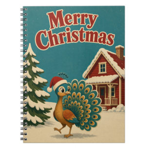 Carnet Cottage Rouge Paon Animal Noël
