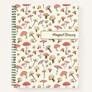 Carnet Cottagecore Creusé à la main Champignons Nature Lo
