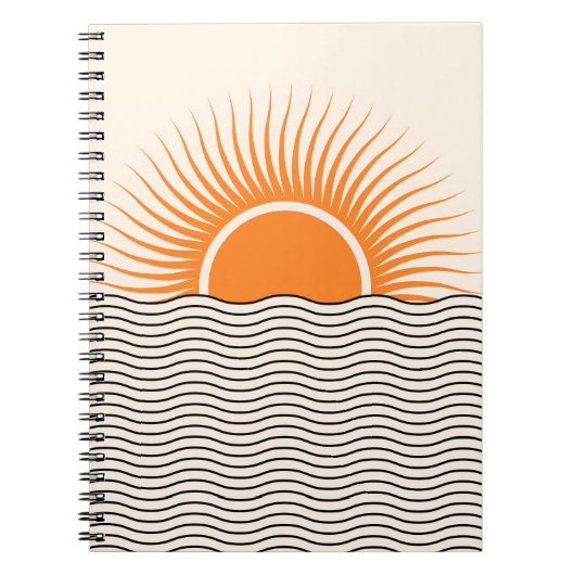 Carnet Coucher de soleil Abstrait : décoration boho géomé (Devant)