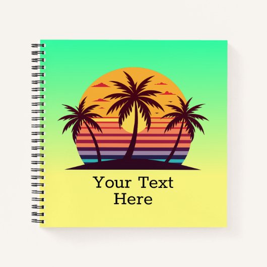 Carnet Coucher de soleil avec palmiers Vector (Devant)