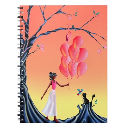 Carnet Coucher de soleil Ballerina et Chat (Devant)