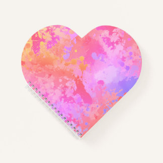 Carnet Coucher de soleil Boho Splash (forme de cœur)