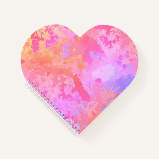 Carnet Coucher de soleil Boho Splash (forme de cœur) (Devant)
