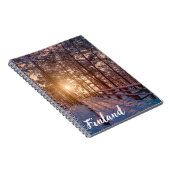 Carnet Coucher de soleil dans la pinède enneigée avec ray (Côté Droit)
