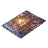 Carnet Coucher de soleil dans la pinède enneigée avec ray (Côté gauche)