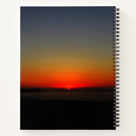 Carnet Coucher de soleil dans l'eau Monogrammé (Dos)