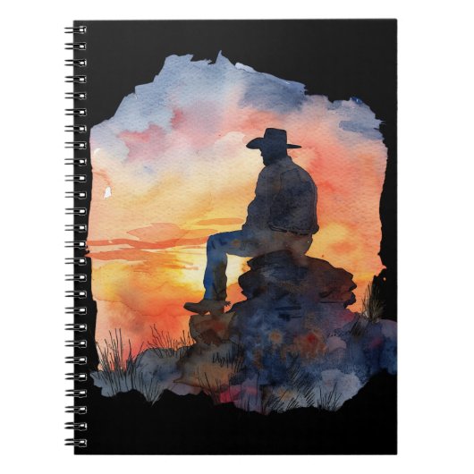 Carnet Coucher de soleil de Cowboy. (Devant)