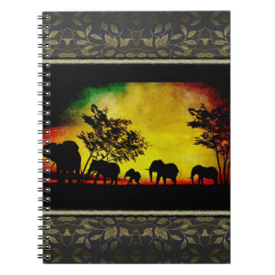 Carnet Coucher de soleil des éléphants