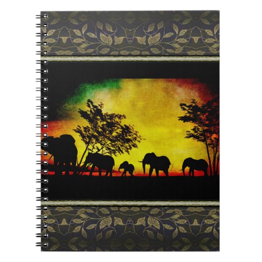 Carnet Coucher de soleil des éléphants (Devant)