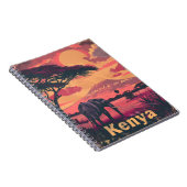 Carnet Coucher de soleil des éléphants du Kenya (Côté Droit)
