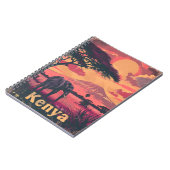 Carnet Coucher de soleil des éléphants du Kenya (Côté gauche)