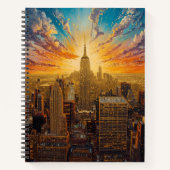 Carnet Coucher de soleil doré sur New York City Skyline (Devant)