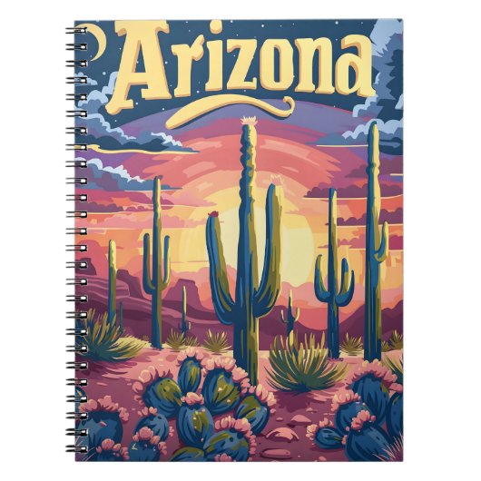 Carnet Coucher de soleil du désert de l'Arizona (Devant)