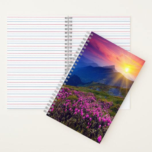 Carnet coucher de soleil & fleurs (À l'intérieur)