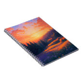 Carnet Coucher de soleil orange sur une forêt majestueuse (Côté Droit)