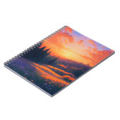 Carnet Coucher de soleil orange sur une forêt majestueuse (Côté gauche)