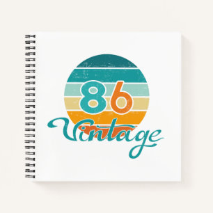 Carnet Coucher de soleil rétro 86 en détresse vintage