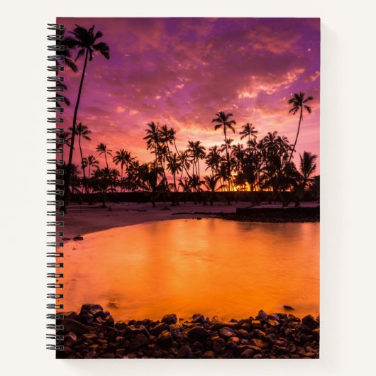 Carnet Coucher De Soleil Rose De Hawaii Beach (Devant)