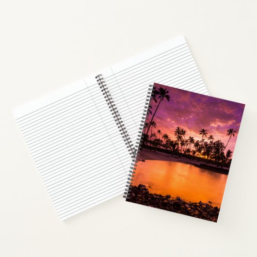 Carnet Coucher De Soleil Rose De Hawaii Beach (Intérieur)