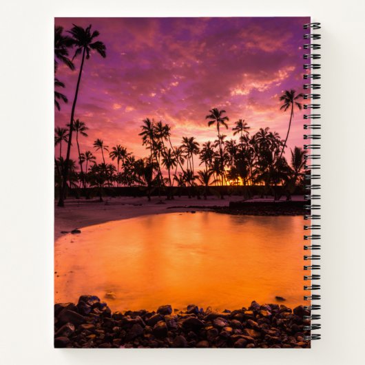 Carnet Coucher De Soleil Rose De Hawaii Beach (Dos)