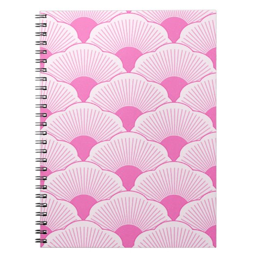 Carnet Coucher de soleil, rose tonique, texture béton (Devant)