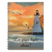 Carnet Coucher de soleil Seagull phare Personnalisé (Devant)