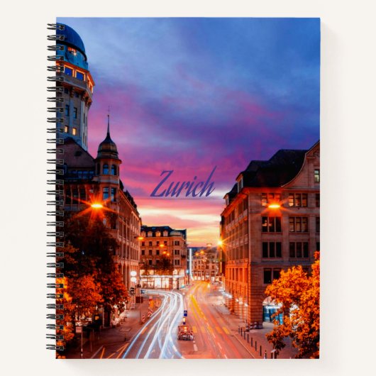 Carnet Coucher de soleil suisse de Zurich (Devant)