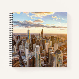 Carnet Coucher De Soleil Sur Chicago