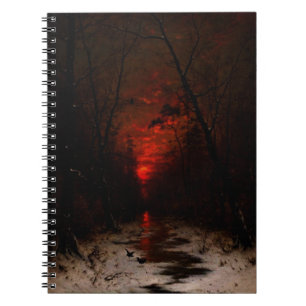 Carnet Coucher de soleil sur la forêt d'hiver par Heinri