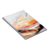 Carnet Coucher de soleil sur la plage avec des oiseaux (Côté Droit)