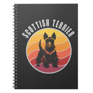 Carnet Coucher de soleil vintage Scottish Terrier