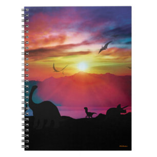 Carnet Coucher du soleil de dinosaure