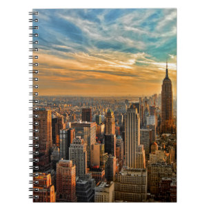 Carnet Coucher du soleil magnifique à Manhattan, New Yor
