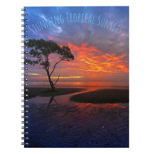 Carnet Coucher du soleil orange tropical (Devant)