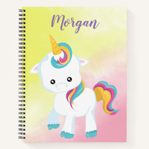 Carnet Couleur arc-en-ciel Unicorne aux yeux clairs