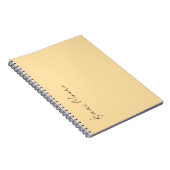 Carnet Couleur Beige Élégant Simple Nom de Calligraphie S (Côté Droit)