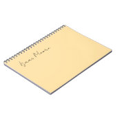 Carnet Couleur Beige Élégant Simple Nom de Calligraphie S (Côté gauche)