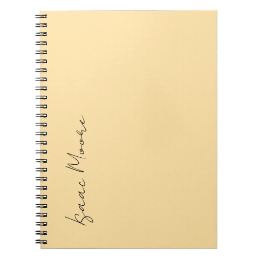 Carnet Couleur Beige Élégant Simple Nom de Calligraphie S (Devant)