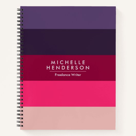 Carnet Couleur Bleu Couleur Gradiente Bandes (Devant)