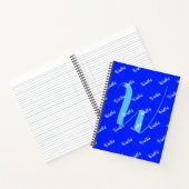 Carnet Couleur bleu moderne - Trend Nom initial Monogramm (Intérieur)