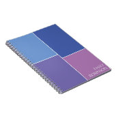 Carnet Couleur Bloc bleu violet personnalisé (Côté Droit)