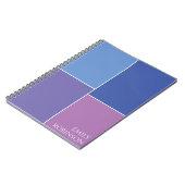 Carnet Couleur Bloc bleu violet personnalisé (Côté gauche)