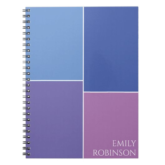 Carnet Couleur Bloc bleu violet personnalisé (Devant)