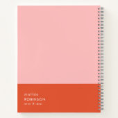 Carnet Couleur bloc rose et rouge moderne féminin (Dos)