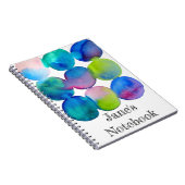 Carnet Couleur cool bleu aquarelle art abstrait (Côté Droit)